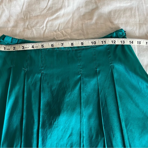 Calypso Christian Celle Silk Teal Pleated Mini Skirt Size XS EUC. - Picture 7 of 13
